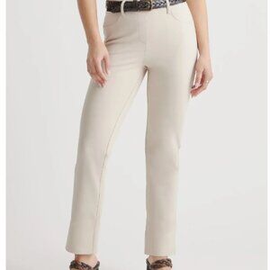 Quince NWT Ultra-Stretch Ponte Straight Leg 4-Pocket Ecru Pant - Small Tall
